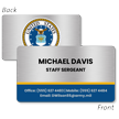 Custom Aluminum Metal Business Cards   Single or Double Sided Command Stripe Design