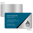 Custom Aluminum Metal Business Cards   Single or Double Sided Diagonal Executive Design