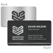 Custom Aluminum Metal Business Cards   Single or Double Sided Executive Dark Design