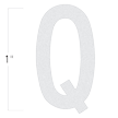 Die-Cut 1 Inch Tall Reflective Letter Q White
