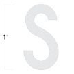Die-Cut 1 Inch Tall Reflective Letter S White