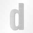 Die Cut 12 Inch Tall Letter Lower Case D Brushed Aluminum