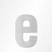 Die Cut 12 Inch Tall Letter Lower Case E Brushed Aluminum