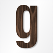 Die Cut 12 Inch Tall Letter Lower Case G Dark Walnut