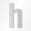 Die Cut 12 Inch Tall Letter Lower Case H Brushed Aluminum