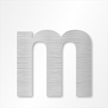 Die Cut 12 Inch Tall Letter Lower Case M Brushed Aluminum