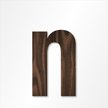 Die Cut 12 Inch Tall Letter Lower Case N Dark Walnut