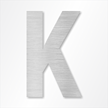 Die Cut 12 Inch Tall Letter Upper Case K Brushed Aluminum