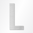 Die Cut 12 Inch Tall Letter Upper Case L Brushed Aluminum