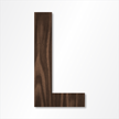 Die Cut 12 Inch Tall Letter Upper Case L Dark Walnut