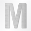 Die Cut 12 Inch Tall Letter Upper Case M Brushed Aluminum