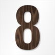 Die Cut 12 Inch Tall Number 8 Dark Walnut