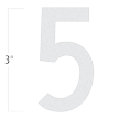 Die-Cut 3 Inch Tall Reflective Number 5 White
