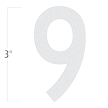 Die-Cut 3 Inch Tall Reflective Number 9 White