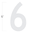 Die-Cut 6 Inch Tall Reflective Number 6 White