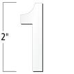 2 inch Die-Cut Magnetic Number - 1, White