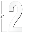 2 inch Die-Cut Magnetic Number - 2, White