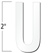 2 inch Die-Cut Magnetic Letter - U, White