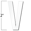2 inch Die-Cut Magnetic Letter - V, White