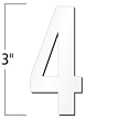 3 inch Die-Cut Magnetic Number - 4, White