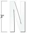 3 inch Die-Cut Magnetic Letter - N, White
