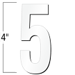 4 inch Die-Cut Magnetic Number - 5, White