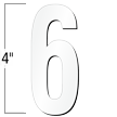 4 inch Die-Cut Magnetic Number - 6, White
