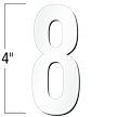 4 inch Die-Cut Magnetic Number - 8, White
