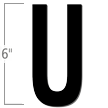 6 inch Die-Cut Magnetic Letter - U, Black