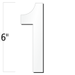 6 inch Die-Cut Magnetic Number - 1, White