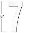 6 inch Die-Cut Magnetic Number - 7, White