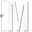 6 inch Die-Cut Magnetic Letter - M, White