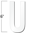 6 inch Die-Cut Magnetic Letter - U, White