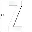 6 inch Die-Cut Magnetic Letter - Z, White