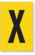 Engineer Grade Vinyl, 1 Inch Letter, Black on Yellow, X