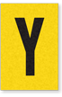 Engineer Grade Vinyl, 1 Inch Letter, Black on Yellow, Y