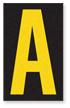 Engineer Grade Vinyl, 2.5 Inch Letter, Yellow on Black A