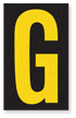 Engineer Grade Vinyl, 2.5 Inch Letter, Yellow on Black G