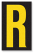 Engineer Grade Vinyl, 2.5 Inch Letter, Yellow on Black R