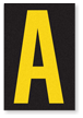 Engineer Grade Vinyl, 3.75 inch Letter, Yellow on Black, A
