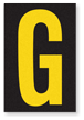 Engineer Grade Vinyl, 3.75 inch Letter, Yellow on Black, G