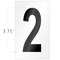 Numeric '2' Self Adhesive Vinyl Label 3.75 Inch