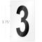 Numeric '3' Self Adhesive Vinyl Label 3.75 Inch