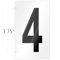 Numeric '4' Self Adhesive Vinyl Label 3.75 Inch