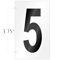 Numeric '5' Self Adhesive Vinyl Label 3.75 Inch