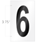Numeric '6' Self Adhesive Vinyl Label 3.75 Inch