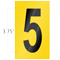 Numeric '5' Self Adhesive Vinyl Label 3.75 Inch