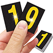 Reflective Vinyl Numbers 1.5 Inch Tall Yellow on Black