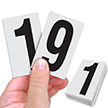 Reflective Vinyl Numbers 2.5 Inch Tall Black on White