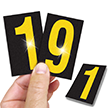 Reflective Vinyl Numbers 2.5 Inch Tall Yellow on Black